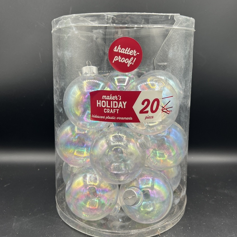 12 Clear Fillable Round Ornaments 3" Christmas Holiday Crafts Plastic DIY